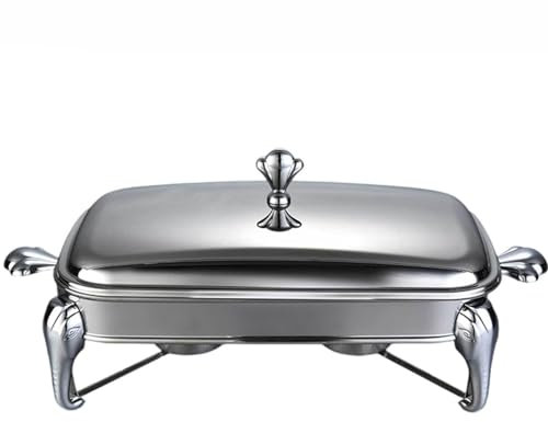 SUPBEI Chafing Dishes per Buffet 1 Confezione, Set di Chafing Dish rettangolari in Acciaio Inox per Buffet per Feste, Chafer e Buffet Set scaldavivande,B-2.4L Capacity