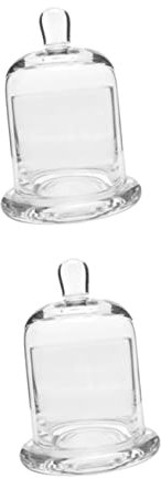 Ciieeo 2ensembles Bougeoir Verre sous Cloche Coupelle à Bougie Simple et Romantique Chandelier pour Maison Lot