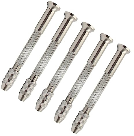 Taladro Manual de Precisión de Acero Plata 5 Piezas para Modelado