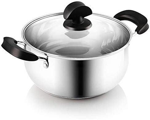 XUEXUDO Pentola per zuppa in Acciaio Inossidabile 304 Pentola per zuppiera a Gas per Uso Domestico Fornello a induzione Pentola Calda Pentola per Orecchie Doppia Pentola per la casa Perfetto per la