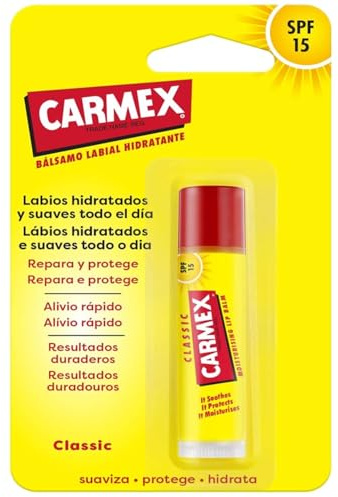 Carmex Klassischer feuchtigkeitsspendender Lippenbalsam LSF 15 1 Einheit