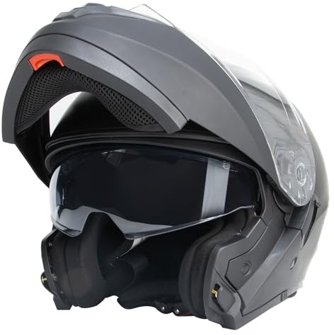 Zorax ZOR-839 Matt Black XXXL (65-66cm) Flip Up Double Visor Helmet Motorcycle Motorbike Helmet Road Legal ECE2206