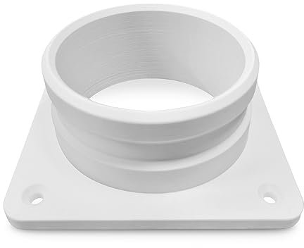 WENKTO® Flansch für Lüftungsrohr; Rohrflansch; Wandflansch ⌀ 30-220 mm weiß; Schraub-Flansch Rohrverbinder für Lüftungssysteme; Lüftungs-Wandflansch aus PLA-Kunststoff (Weiß, ⌀ 50 mm)