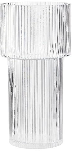 Werwing Vaso in vetro trasparente – Centrotavola floreale grande 24,4 cm per soggiorno, tavolo da pranzo, ingresso, matrimonio e decorazione ufficio