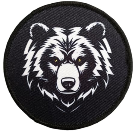 Patches Klett, 'Ernster Bär' Stickerei Aufnäher, Militär Aufkleber Abzeichen, Moral-Patch für Taktische Kleidung Rucksack Baseballkappe Uniform