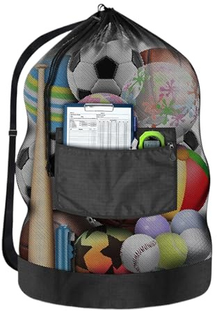 Netzbeutel mit Kordelzug, Wäschesack, Outdoor-Rucksack für Strand, Schwimmen, Waschbeutel für Socken, große Kapazität, Netzbeutel, strapazierfähiges Netz, für Strand, Schwimmen, Fitnessstudio
