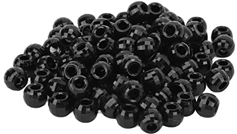 LUCKDANO Beads para el Cabello para Niñas para Niños, Rastas de Plástico Trenzas para Cabello Beads de Trenzas para el para el para 100 Piezas Grandes Agujeros de 12 Mm para el y la Barba Peinado