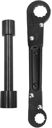 DIRBAK Angle Stop Wrench Kit Double Ended Pipe Wrench and Angle On Spanner Plumbing Tools for Bathroom Kitchen Sink Sturdy Steel Material 2 Piece Set