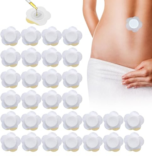 30 Stück Rizinusöl Packung Wrap Für Den Bauchnabel,Castor Oil Patches,Selbstklebend Rizinusöl Pads,Castor Oil Pack,Sehr Saugfähig,Wrap Rizinusöl Bauchnabel Pflaster,Zum Einmalgebrauch(Enthält Kein öl)