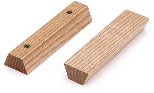 SYZOW 6 Stück Holz Möbelgriffe aus Wachsholz | Lochabstand 64mm, Länge 100mm