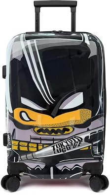 TOKYOTO - Valigia Da Cabina Divertente Per Ragazzi Bambini Bimbo Bimba Fans Dei Cartoni Animati Pop Art Comics Manga Bagaglio Mano USB 55x40x20cm Trolley 55x35x20 Valigia Rigida Fantasia BATTY BOY