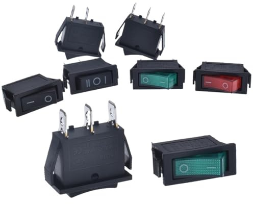 5 interruptores basculantes KCD3 de encendido y apagado, 2 posiciones, 3 pines, con interruptor de encendido de luz, 16 A, 250 V CA/20 A, 125 V CA, 35 mm x 31 mm x 14 mm(Waterproof hat)