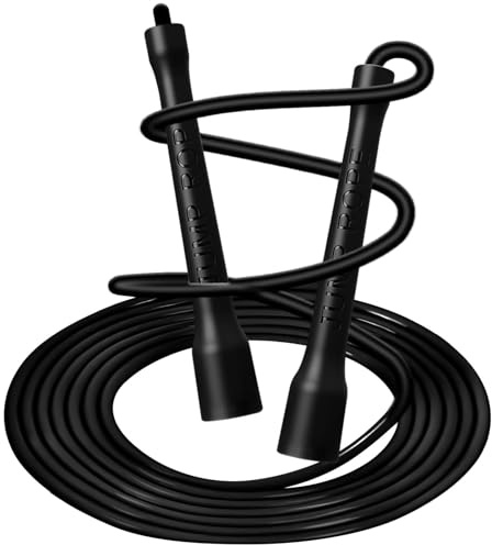 PVC Skipping Rope, Boxing Skipping Rope,Jump Rope for Fitness, Suitable for Men, Women and Children, Equipped with Comfortable Handle, Suitable for Home Exercise, Fitness, Fat Burning (Black)