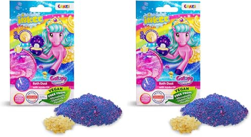 INKEE Bath Dust Galupy Mermaid, Polvo de Sirena para la Bañera, Sales de Baño con Efecto Crepitante y Aroma a Batido de Plátano. (Paquete de 2)