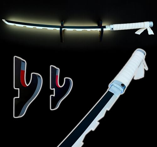Fenomenn - Decoración de pared japonesa Katana con espada de Inosuke luminosa - Soporte de pared incluido