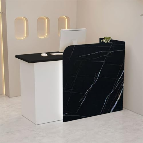 Mostrador De Recepción De Madera, Banco De Recepción Moderno Con Cajones Y Estante Abierto, Con Tira De Luces Led, Mostrador De Recepción Aptos Para Oficinas, Salones, Ideal Para Tiendas Recepciones