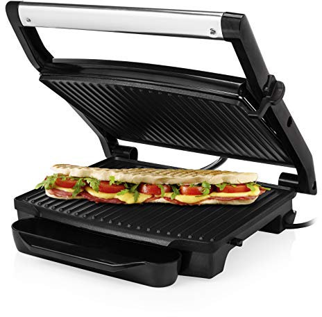 Princess Piastra per Panini Grill 112415, 2000 watt, 30 x 24 cm, Coperchio galleggiante, Nero, Acciaio Inox