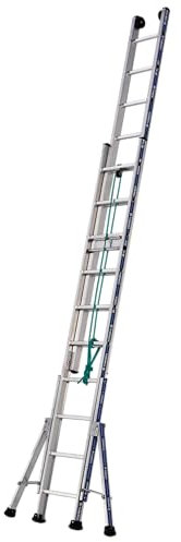Tubesca - Echelle coulisse à corde en Alu 2x18 échelons accès 10,04 m max. - PLATINIUM 300