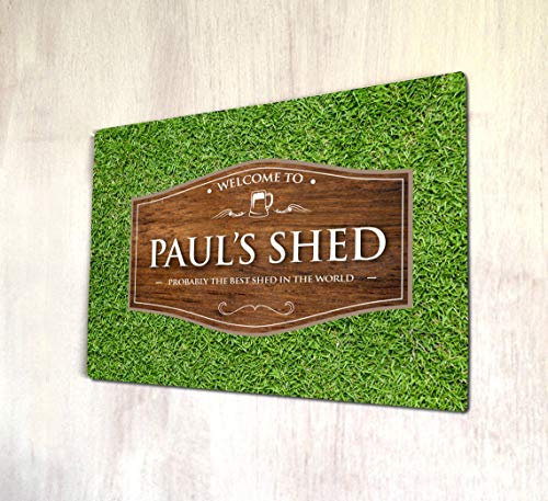 Artylicious Cartel de Metal para cobertizo de jardín Personalizable Etiqueta de Cerveza A4