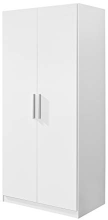 Rauch Möbel Rosario Schrank Kleiderschrank Drehtürenschrank, Alpinweiß, 2-türig, inklusive Zubehörpaket Premium 1 Kleiderstange 5 Einlegeböden BxHxT 91x197x54cm