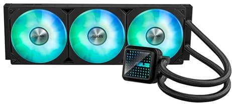 ASUS PRIME LC 360 ARGB – Refroidisseur de liquide pour CPU tout-en-un (Zone de contact avec processeur, tuyaux renforcés, ventilateurs ARGB préinstallés, Aura Sync RGB)