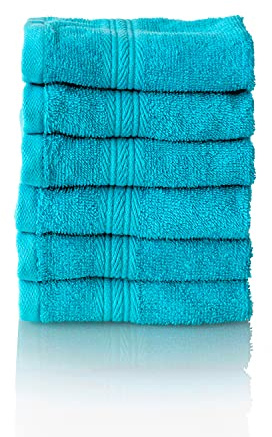 Glart Premium frottéhandduksset, frottéserie i 6 färger och 5 storlekar, färg: Turkis, 6 x ansiktsservetter 30 x 30 cm