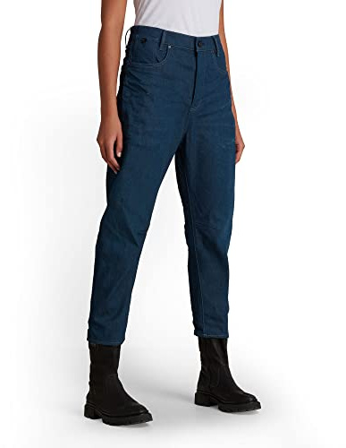 G-STAR RAW C-Staq 3D Boyfriend Cropped Jeans, Vaqueros para Mujer, Azul (3d raw denim D17870-C829-1241), 31W / 30L