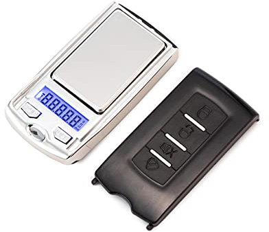 Mini balance de gramme portable 200g/0,01g Mini balance de poche numérique en forme de clé de voiture balance électronique pour bijoux, herbes, nourriture (sans batterie) Exécution exquise
