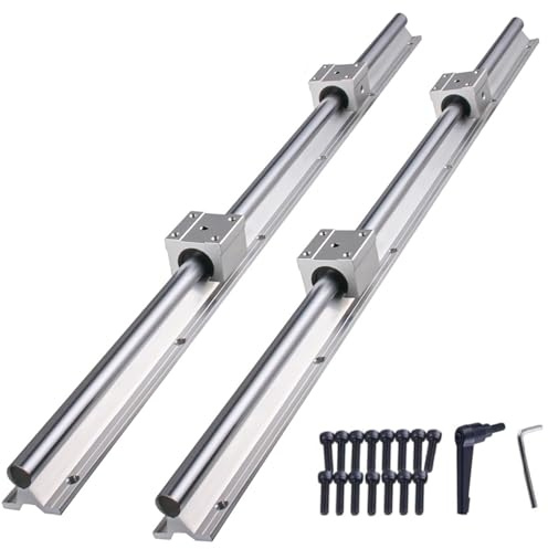 CNCYEAH Linearschiene SBR25-1500 mm Linearlager-Gleitset mit 2 Linearführungswellen+ 4 Stücke SBR25UU blöcke,Linearlagerschiene mit Vorgebohrten Löchern, für 3D Drucker und CNC Machin