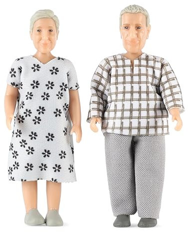 Lundby Puppenhaus Puppen Set - Jamie Großeltern Puppenhaus ZubehörFiguren - Puppe für Jungs & Mädchen - Kleine Puppenfiguren für Puppenfamilie
