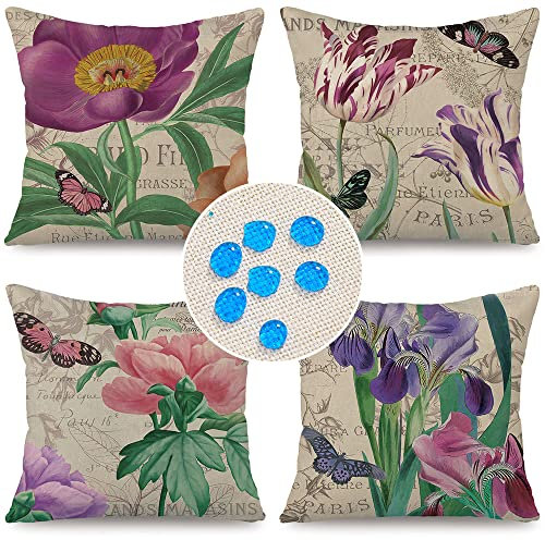Cirzone Outdoor Kissen Wetterfest 45x45 4er Set Dekokissen, Kissenbezüge Sofakissen für Deko Wohnzimmer, Garten, Balkon