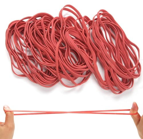 52 Stücke Gummibänder Rot Gummiringe Große 100x5mm Gummiband Breit Elastische Gummi Wiederverwendbar Gummiringe für Büro Schulbedarf Haushaltsgummi Basteln