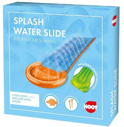 The Home Fusion Company Inflatable Splash Water Slide & Board Slip & Slide 16ft Fun Garden Toy