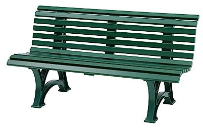PROREGAL Gartenbank Jamaika | 3-Sitzer | Grün | HxBxT 80x150x64cm | Witterungs- & UV-beständiger Kunststoff | Parkbank Sitzbank Außenbereich Garten Balkon Terrasse