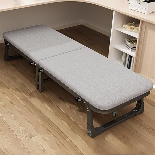 Klappbar Gästebett Mit Matratze, Schlafsessel Klappbett Reisebett Erwachsene Stabiler Metallbett, Campingbett Einzelbett Liegestuhl Für Schlafzimmer, Maximale Belastung 150KG ( Color : Plaid , Size :
