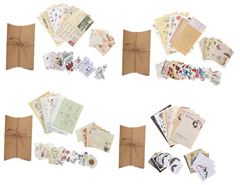 NUOBESTY 4 Sätze Taschenmaterialpaket aufkleber Dinge zum Reisen Scrapbooking DIY Material Papier Scrapbook-Sticker selber machen Scrapbook-Material Handkonto Applikationen Phase des Mondes