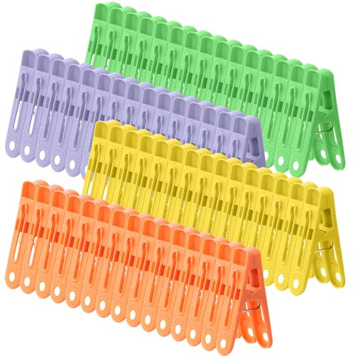 Rapidbok 60 Piezas Pinzas Coloridas y Antideslizantes para Ropa, Lavandería, Edredón y Calcetines - Plástico