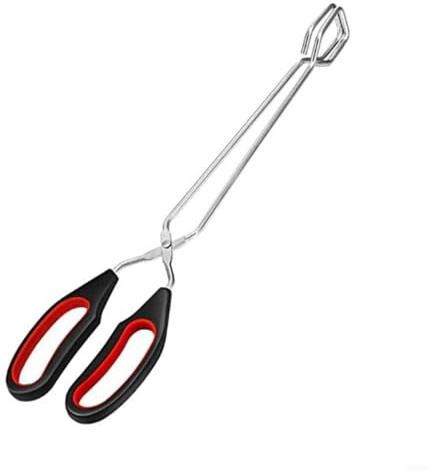 Pinze a forbice per barbecue, pinze per alimenti alla griglia, manico lungo, clip per pane arrosto, pinze da cucina accessori da cucina (S)