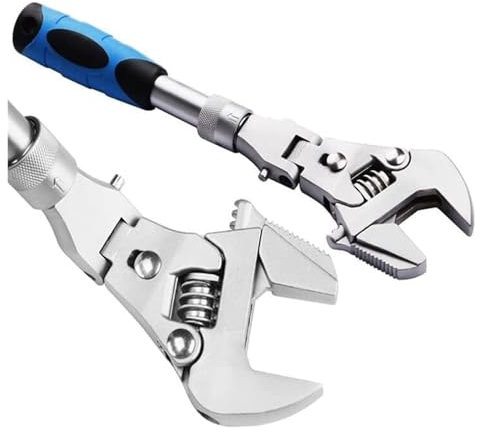 SHEDIE Chiave inglese, 5 in 1 pieghevole retrattile multifunzionale scuotendo la testa cricchetto idroelettrico bagno condizionatore d'aria chiave professionale cambio chiave