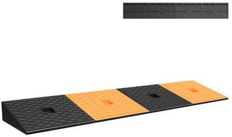 YAEGER Rollstuhlrampe 3cm/4cm/5cm Hohe Stufenrampe Türschwellenrampe Tragbare rutschfeste Bordsteinrampe für Bürgersteig/Motorrad/LKW/Garage/Auto Gummi Rampe(3cm Rise high)