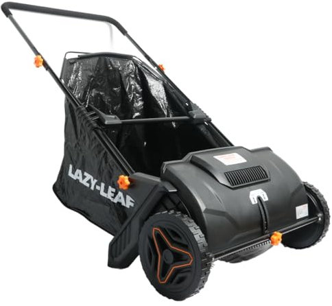 Garden Sweeper Collector Brush Rake - Silent Push Along - Extra Wide 530mm Working Sweep Width & 100L Debris Collection Bag - Height Adjustable - Driveway, Patio, Lawn, Artificial Grass