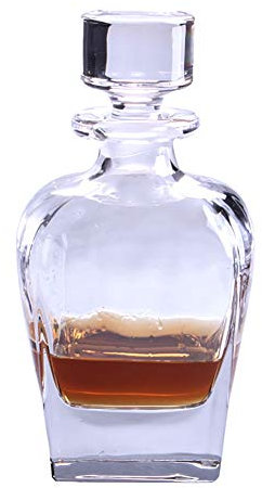 KG7HQRP Carafe à décanter à whisky moderne en cristal de 671,9 g avec bouchon pour whisky, bourbon, brandy, liqueur et rhum Scotch Bar Container