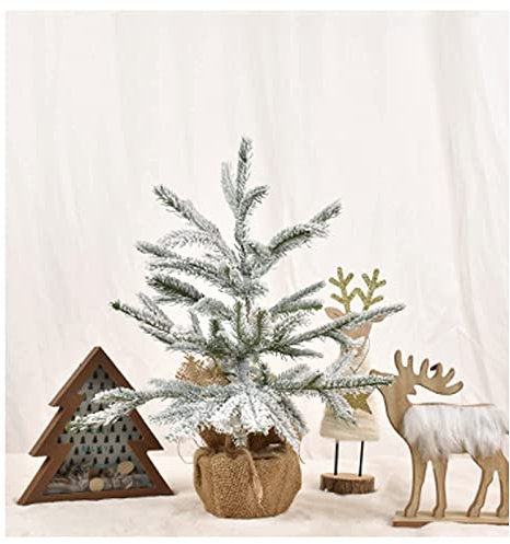 HXFFXHF Weihnachtsbaum Weihnachtsbaum Künstliche Weihnachtsbäume Vordekorierter künstlicher Weihnachtsbaum im Topf mit massivem Weihnachtsbaum (Grün 60 cm) Das Neue