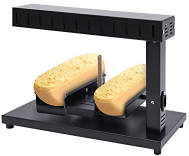 Commercial Cheese Melter, Electric Raclette Cheese Grill Melter, 750W Rapid Heating Grill, Double Heating Area, Adjustable Angle Cheese Wheel, for Restaurants Home Kitchens