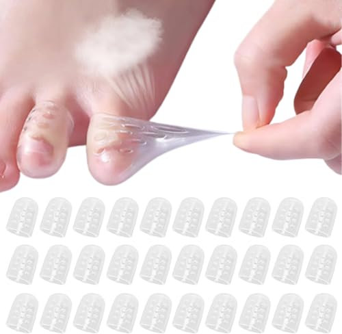 30 protezioni per dita in silicone, protezione per le dita, cuscinetti trasparenti per le dita dei piedi, coperture imbottite, alta elasticità, adatto,protezione alluce,per camminare, corsa