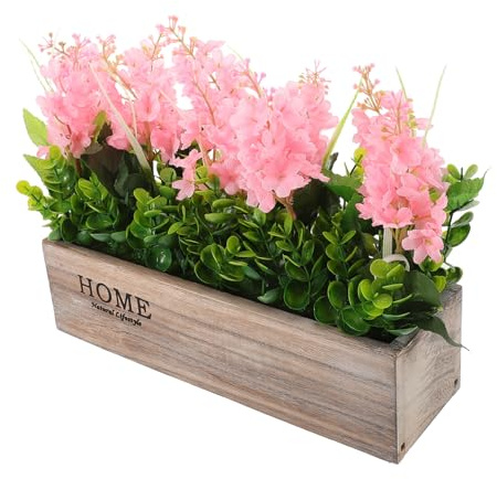 Mipcase Simulated Hyacinth Bonsai Fake Flowers in Pot Easy Care Decor for Home Office Wedding Table