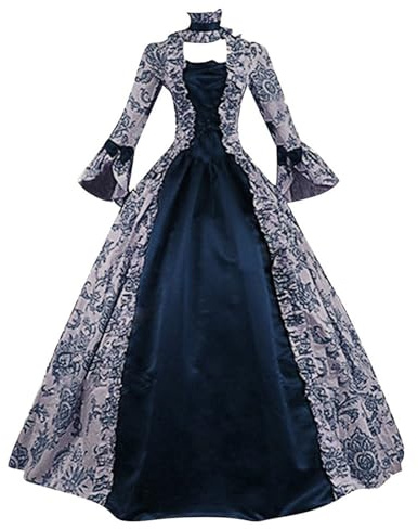 Bastwahl Vêtements Médiévaux pour Femme Court Rococo Baroque Marie Antoinette Robe de Bal Soirée Cosplay Rétro Princesse Reine Renaissance Jupe Plissée Maxi