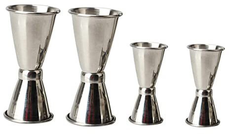 Mikinona 4piezas Tazas Medidoras Inoxidable y Jigger De Para Barman Taza De Onzas