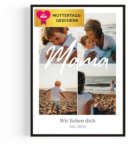 Muttertagsgeschenk für Mama personalisiert – Bilderrahmen Mehrere Bilder | mit eigenem Text – Geschenke zum Muttertag & Herzensmensch Geschenk | Personalisierte Geschenke für Mama