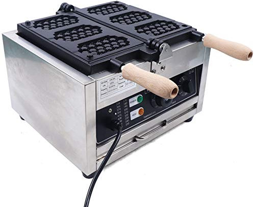 MJMLUCK Waffle Iron Commercial Belgian Waffle Maker, 1500W 3-Slice Electric Flip Waffle Iron Double-sided Heating Nonstick Honeycomb Waffle Pop Maker, 122~572℉ Temp Range for Restaurant, Snack Bar